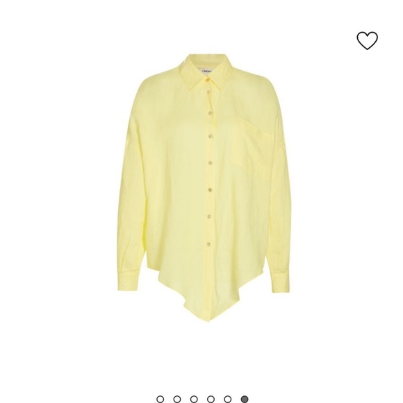 L'Agence Talitha Tie Blouse Yellow Button Up Shirt Linen Blend Top - Picture 7 of 15